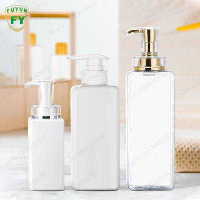 16oz Botol Pompa Plastik Persegi Isi Ulang Untuk Pengeluaran Lotion Shampoo