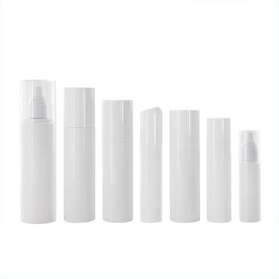 Botol Pompa Plastik Putih Kosong Silinder Kosmetik 15ml 30ml 50ml