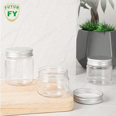 Wadah Bebas BPA Penyimpanan Makanan Plastik PET Clear Cookie Round Jar dengan Tutup untuk Kemasan Permen
