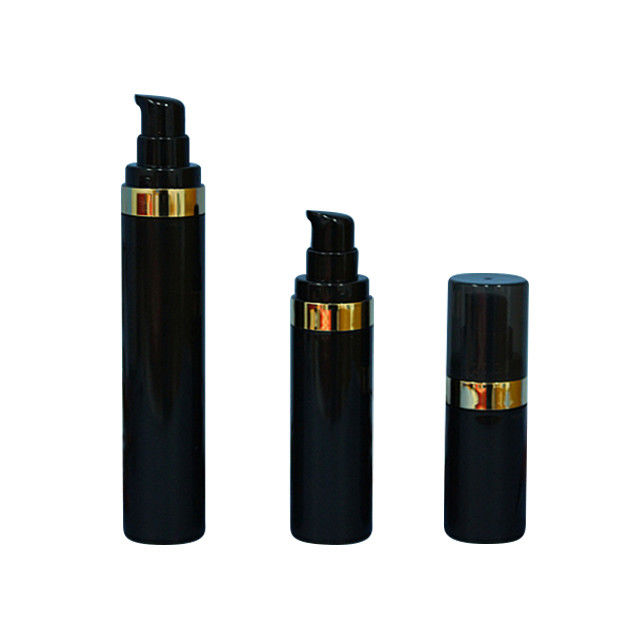 Sampel gratis botol pompa pengap hitam 30ml 50ml 80ml 100ml 120ml 150ml botol plastik kosmetik pengap