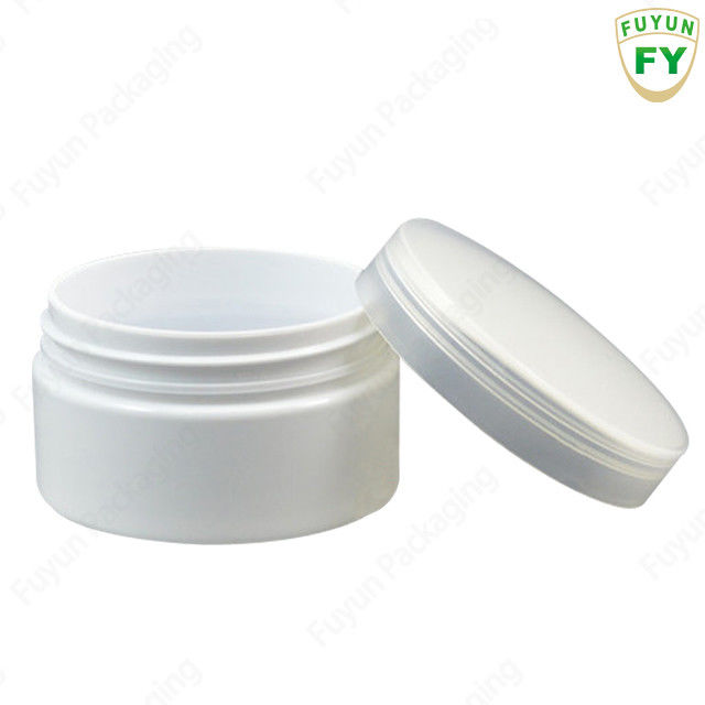 Wadah Penyimpanan Kosmetik 100ml toples plastik kosong putih dengan tutup hitam