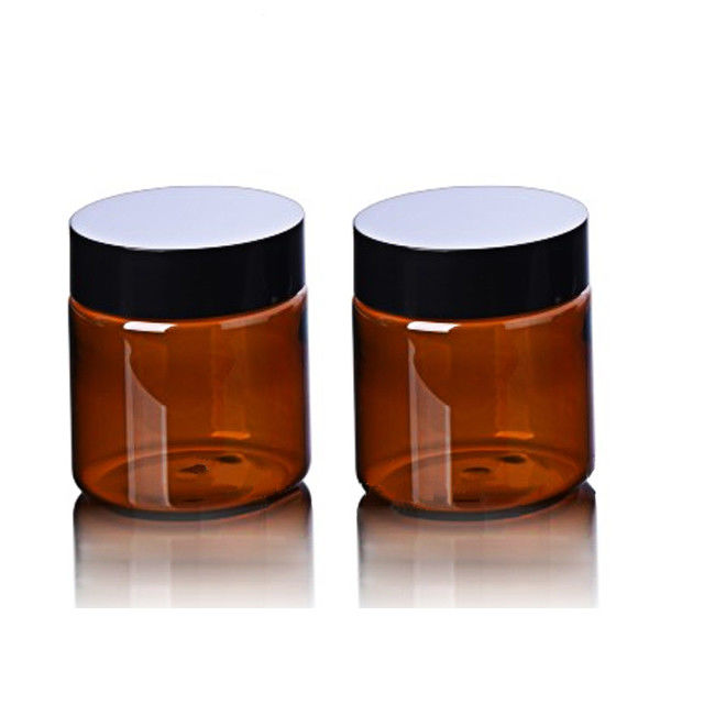 Toples Kemasan Plastik Amber 120g Kosmetik Dengan Tutup Hitam