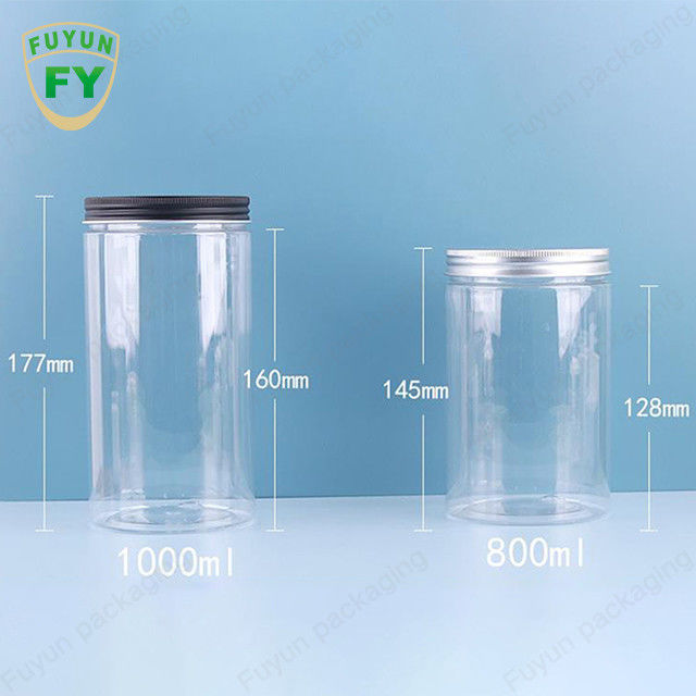 Penyimpanan Makanan Transparan Permen Jar Mulut Lebar Plastik PET Putih 100ml 300ml