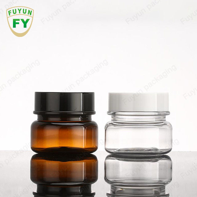 Hot Stamping White Amber Plastic Acrylic Cosmetic Jar 50g