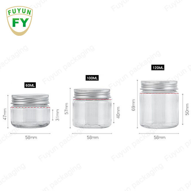 Wadah Bebas BPA Penyimpanan Makanan Plastik PET Clear Cookie Round Jar dengan Tutup untuk Kemasan Permen