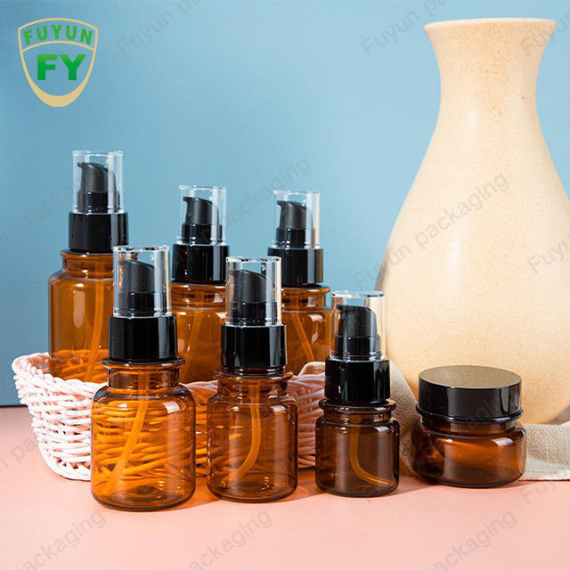 Mulut Lebar Plastik 15Ml 300Ml Botol Amber Untuk Kemasan Kosmetik