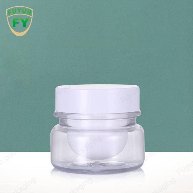 Toples Kosmetik PET 30ml Transparan Kosong Dinding Ganda Bulat Untuk Krim Wajah
