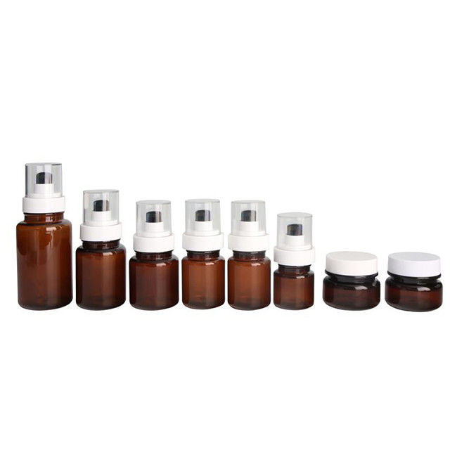 Fuyun 40ml 60ml Botol Pompa Plastik Perawatan Kulit Amber Semprot Terus Menerus