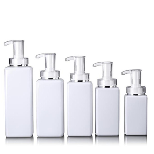 Botol Dispenser Pompa Shampoo Clear White Square 300ml 400ml 600ml 800ml