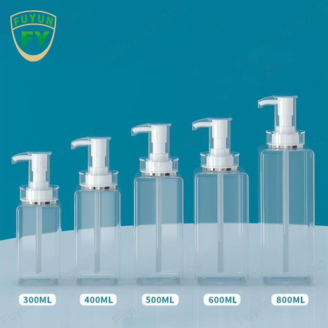Botol Dispenser Pompa Shampoo Clear White Square 300ml 400ml 600ml 800ml