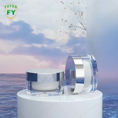 Fuyun 15ml 30ml 50ml toples kosmetik akrilik plastik dengan tutup perak
