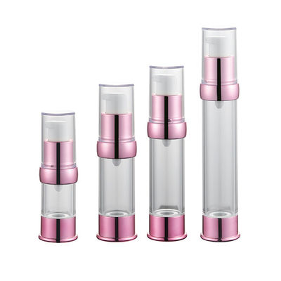 Grosir 15ml 30ml 40g 50ml perjalanan kosong mini vakum bening bulat pengap lotion krim botol plastik untuk perawatan kulit