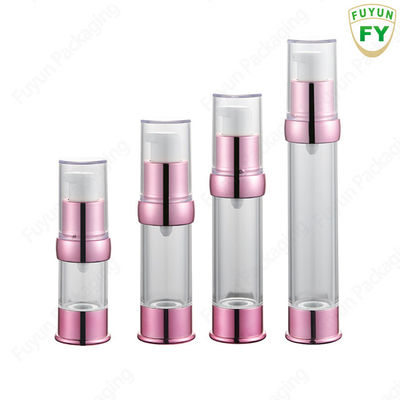 Grosir 15ml 30ml 40g 50ml perjalanan kosong mini vakum bening bulat pengap lotion krim botol plastik untuk perawatan kulit