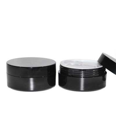 Toples Kemasan Plastik 100g, kemasan perawatan kulit Black Pet Jars dengan tutup