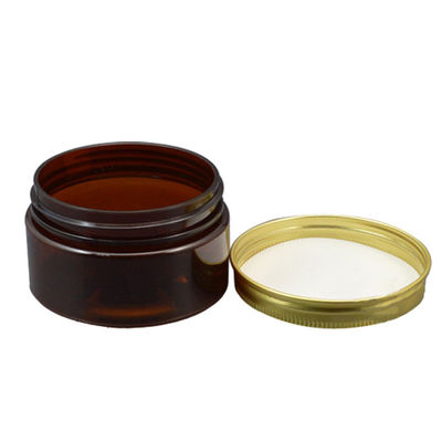 Stoples Mulut Lebar Plastik 3.5 Oz Amber Dengan Tutup Aluminium