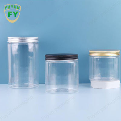 Penyimpanan Makanan Transparan Permen Jar Mulut Lebar Plastik PET Putih 100ml 300ml