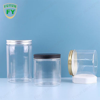 Penyimpanan Makanan Transparan Permen Jar Mulut Lebar Plastik PET Putih 100ml 300ml