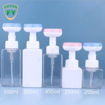 Botol Pompa Busa Sabun 500ml Botol Kepala Bunga Kaki Kosong Persegi