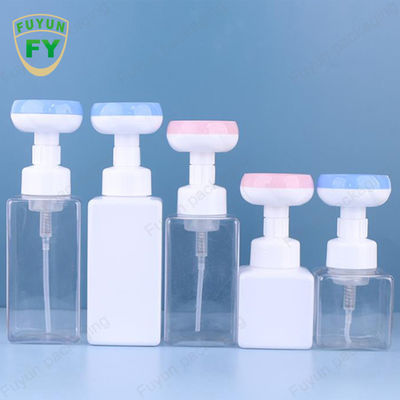 Botol Pompa Busa Sabun 500ml Botol Kepala Bunga Kaki Kosong Persegi