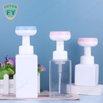 Botol Pompa Busa Sabun 500ml Botol Kepala Bunga Kaki Kosong Persegi