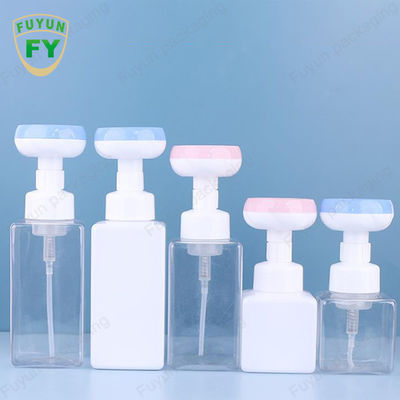 Botol Pompa Busa Sabun 500ml Botol Kepala Bunga Kaki Kosong Persegi