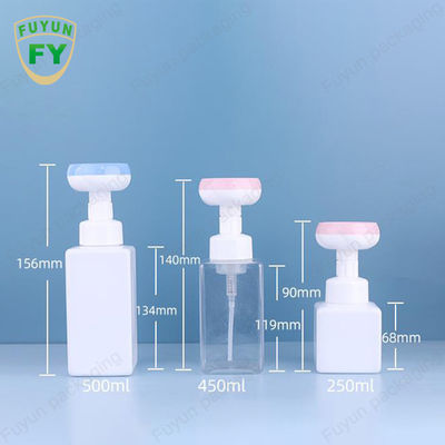 Botol Pompa Busa Sabun 500ml Botol Kepala Bunga Kaki Kosong Persegi
