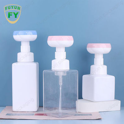 Botol Pompa Busa Sabun 500ml Botol Kepala Bunga Kaki Kosong Persegi