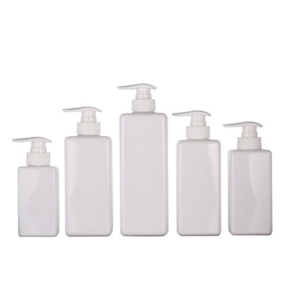 12.5oz 500ml Pencetakan Logo Botol Sampo Plastik Bening Putih