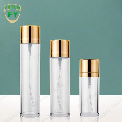 Tutup Emas Botol Semprot PET Kosong 50ml Kemasan Kosmetik Silinder