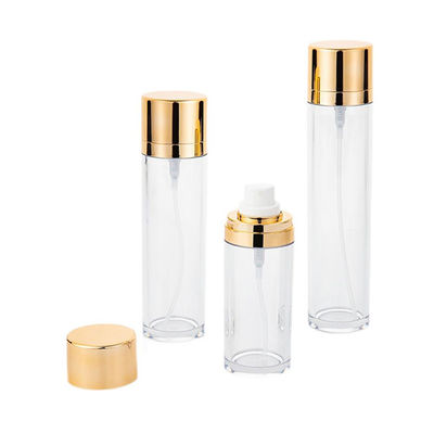 Tutup Emas Botol Semprot PET Kosong 50ml Kemasan Kosmetik Silinder