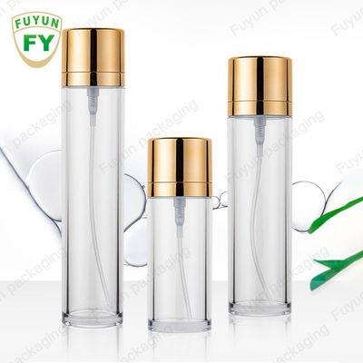Tutup Emas Botol Semprot PET Kosong 50ml Kemasan Kosmetik Silinder