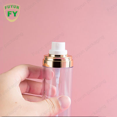 Tutup Emas Botol Semprot PET Kosong 50ml Kemasan Kosmetik Silinder