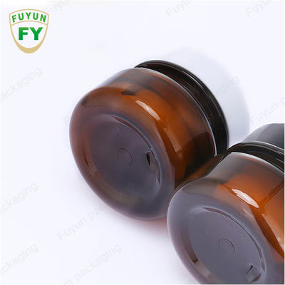 Kemasan Makanan Kosmetik Grosir 30ml Amber Black Pet Plastic Cosmetic Cream Jar Dengan Tutup Hitam Putih
