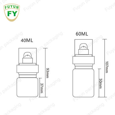 Fuyun 40ml 60ml Botol Pompa Plastik Perawatan Kulit Amber Semprot Terus Menerus