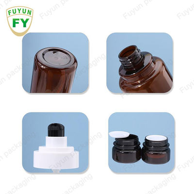 Fuyun 40ml 60ml Botol Pompa Plastik Perawatan Kulit Amber Semprot Terus Menerus