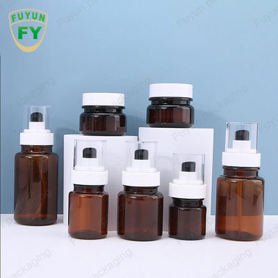 Fuyun 40ml 60ml Botol Pompa Plastik Perawatan Kulit Amber Semprot Terus Menerus