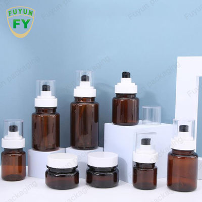Fuyun 40ml 60ml Botol Pompa Plastik Perawatan Kulit Amber Semprot Terus Menerus