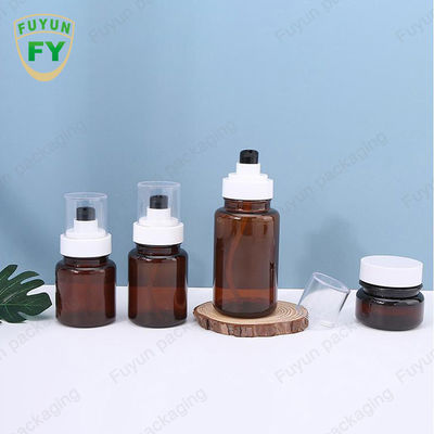 Fuyun 40ml 60ml Botol Pompa Plastik Perawatan Kulit Amber Semprot Terus Menerus