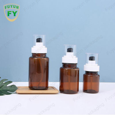 Fuyun 40ml 60ml Botol Pompa Plastik Perawatan Kulit Amber Semprot Terus Menerus