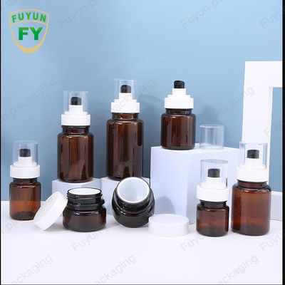 Fuyun 40ml 60ml Botol Pompa Plastik Perawatan Kulit Amber Semprot Terus Menerus
