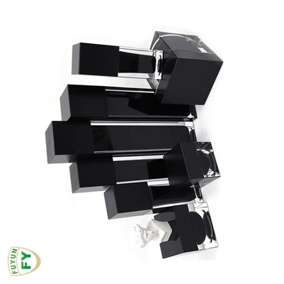 Fuyun 15ml/30ml/60ml/100ml/120ml/15g/30g/50g/100g Jelas warna hitam bentuk persegi panjang plastik akrilik botol dinding ganda