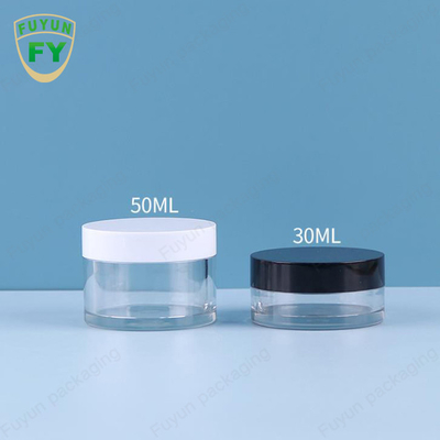 Fuyun 30ml 50ml pet plastik jelas mulut lebar mata wajah tidur lumpur krim jar