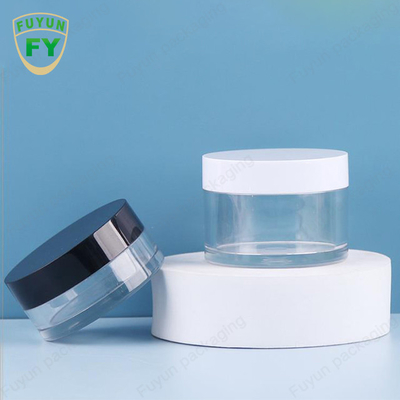 Fuyun 30ml 50ml pet plastik jelas mulut lebar mata wajah tidur lumpur krim jar