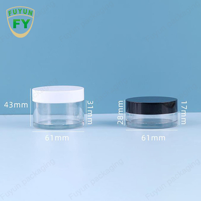 Fuyun 30ml 50ml pet plastik jelas mulut lebar mata wajah tidur lumpur krim jar