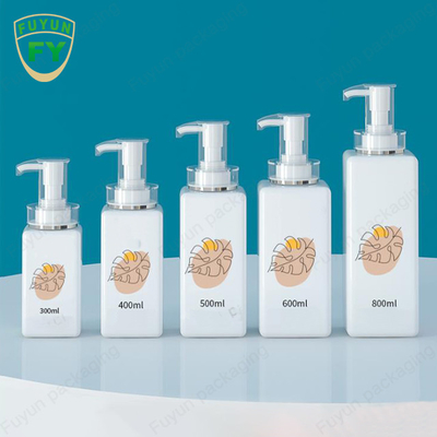 Botol Dispenser Pompa Shampoo Clear White Square 300ml 400ml 600ml 800ml