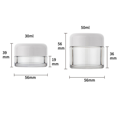 Toples Krim Perawatan Kulit Wajah Mata Tangan Plastik Mengkilap Dengan Tutup Putih 30ml 50ml