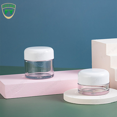 Toples Krim Perawatan Kulit Wajah Mata Tangan Plastik Mengkilap Dengan Tutup Putih 30ml 50ml