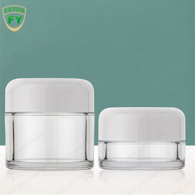 Toples Krim Perawatan Kulit Wajah Mata Tangan Plastik Mengkilap Dengan Tutup Putih 30ml 50ml