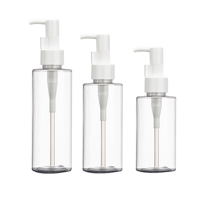 160ml 200ml Botol Pompa Plastik PET Bening Untuk Minyak Tubuh