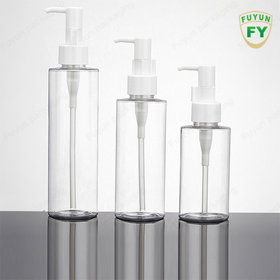 160ml 200ml Botol Pompa Plastik PET Bening Untuk Minyak Tubuh